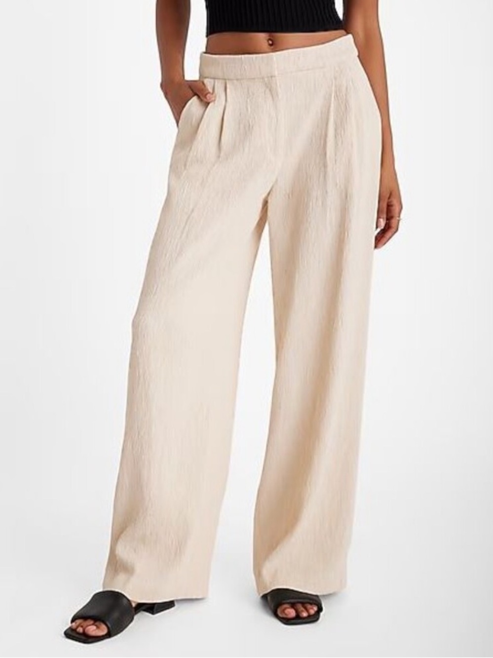 Express Stylist Wide Leg crinkle textured Pants